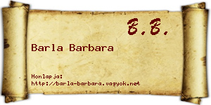 Barla Barbara névjegykártya